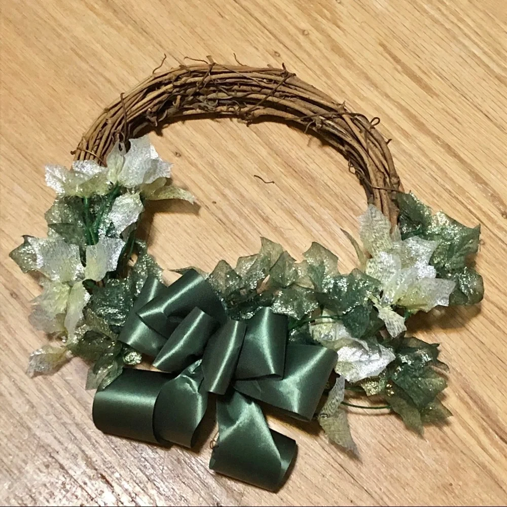 Green boho handmade grapevine wreath